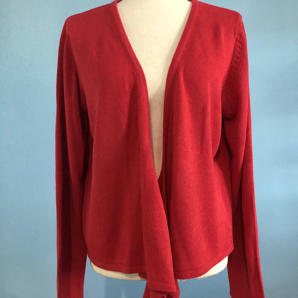 Orange Cardigan Sweater - Ties in Front - Size Medium - Coldwater Creek